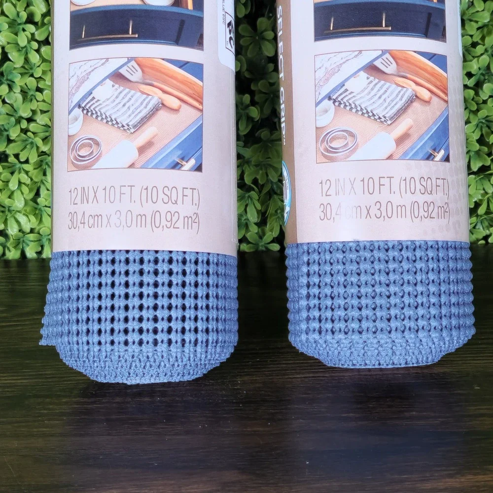 2 Pack Duck Brand EasyLiner Select Grip Shelf Liner Navy Blue 12in x 10ft 287750